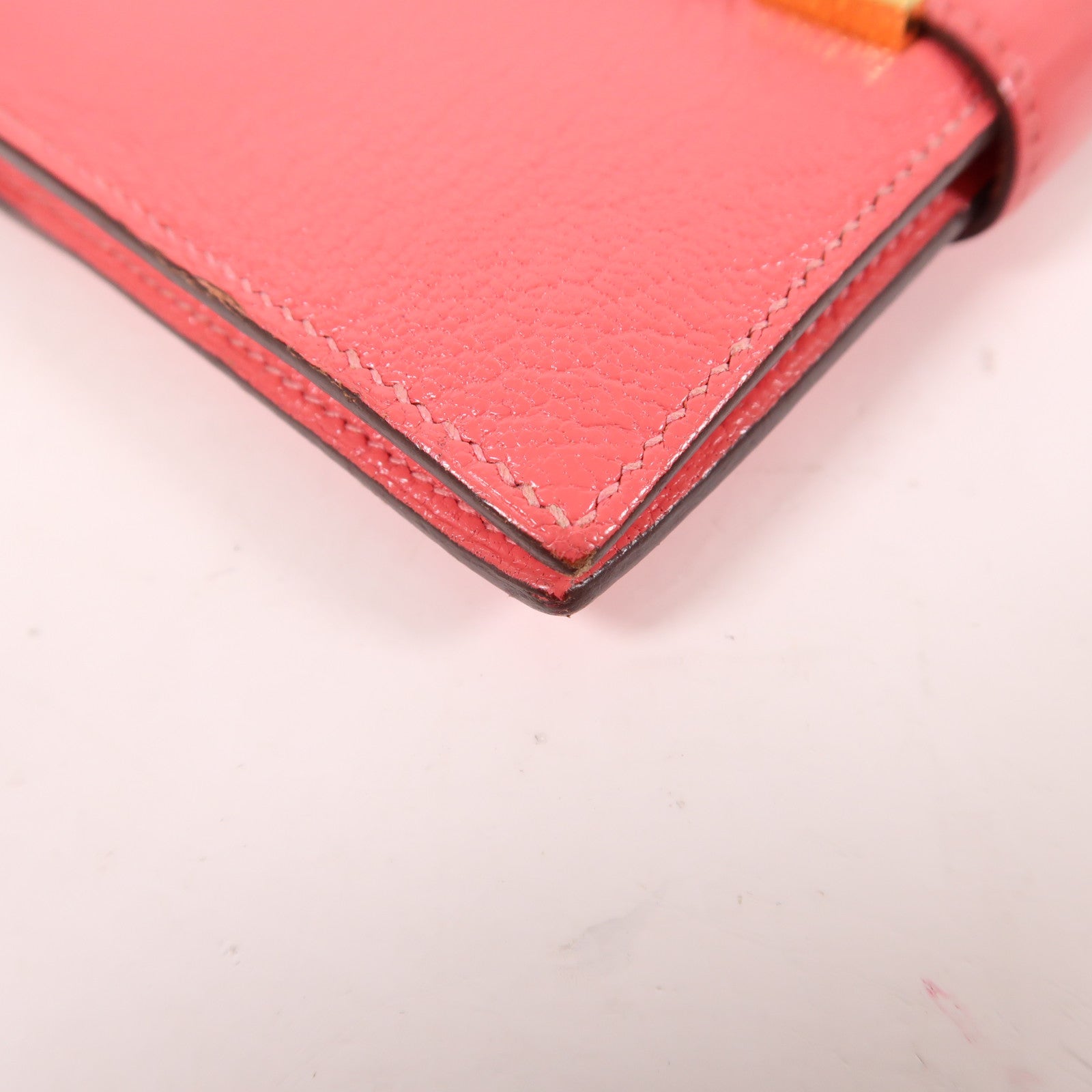HERMES Chevre皮革Bearn Compact Wallet金扣錢包