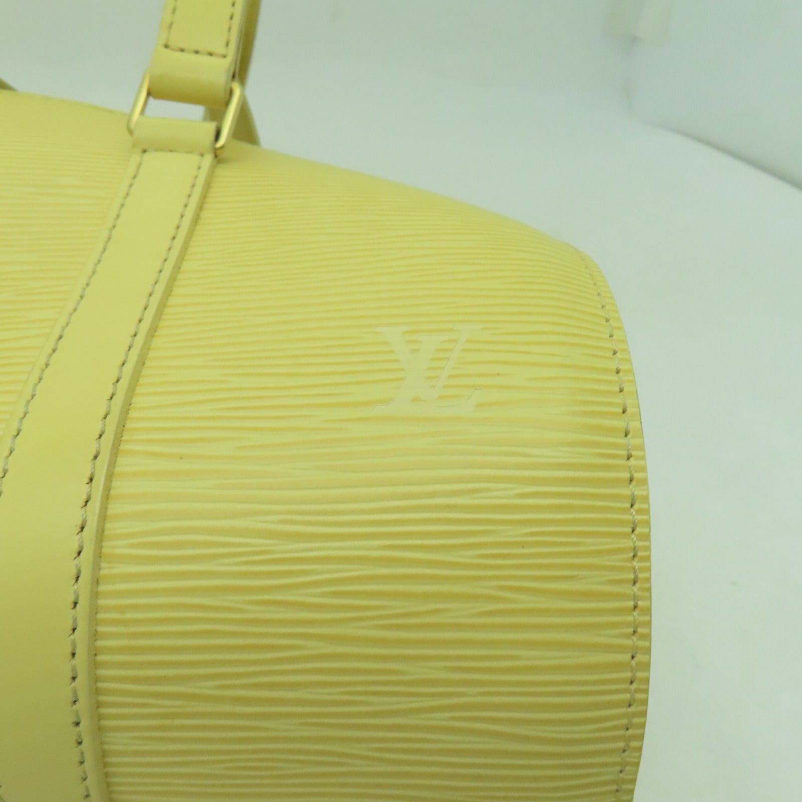 LOUIS VUITTON 【激減優惠】Epi Soufflot金扣手挽袋黃色
