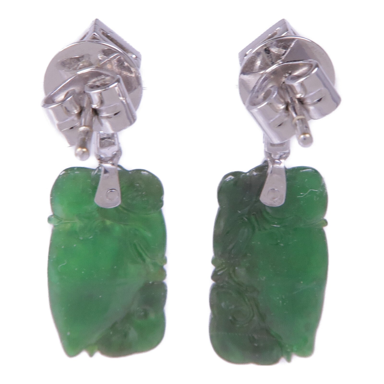JEWELRY 18K白金Jade Earrings翡翠耳環