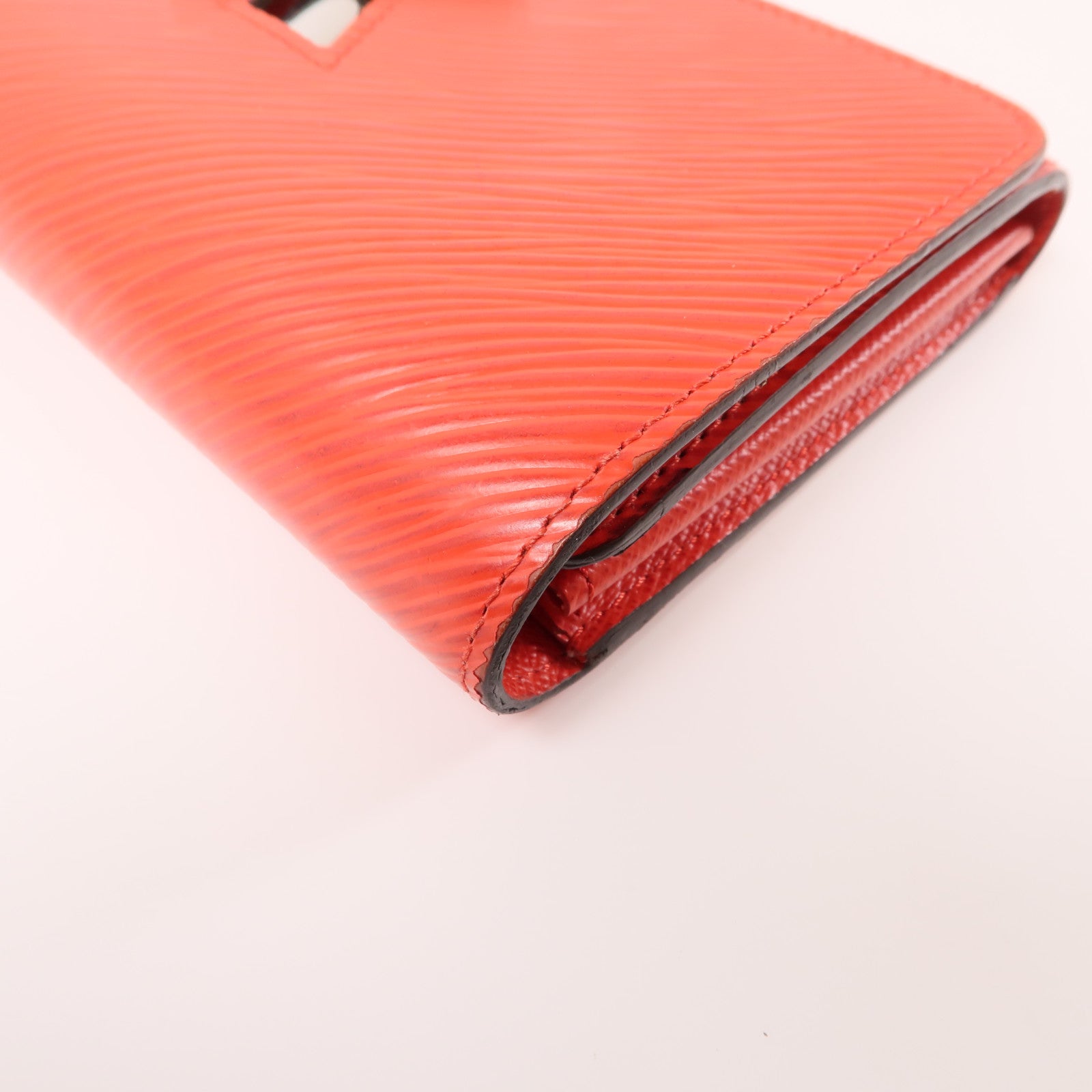 LOUIS VUITTON Epi Portefeuille Twist銀扣長錢包紅色