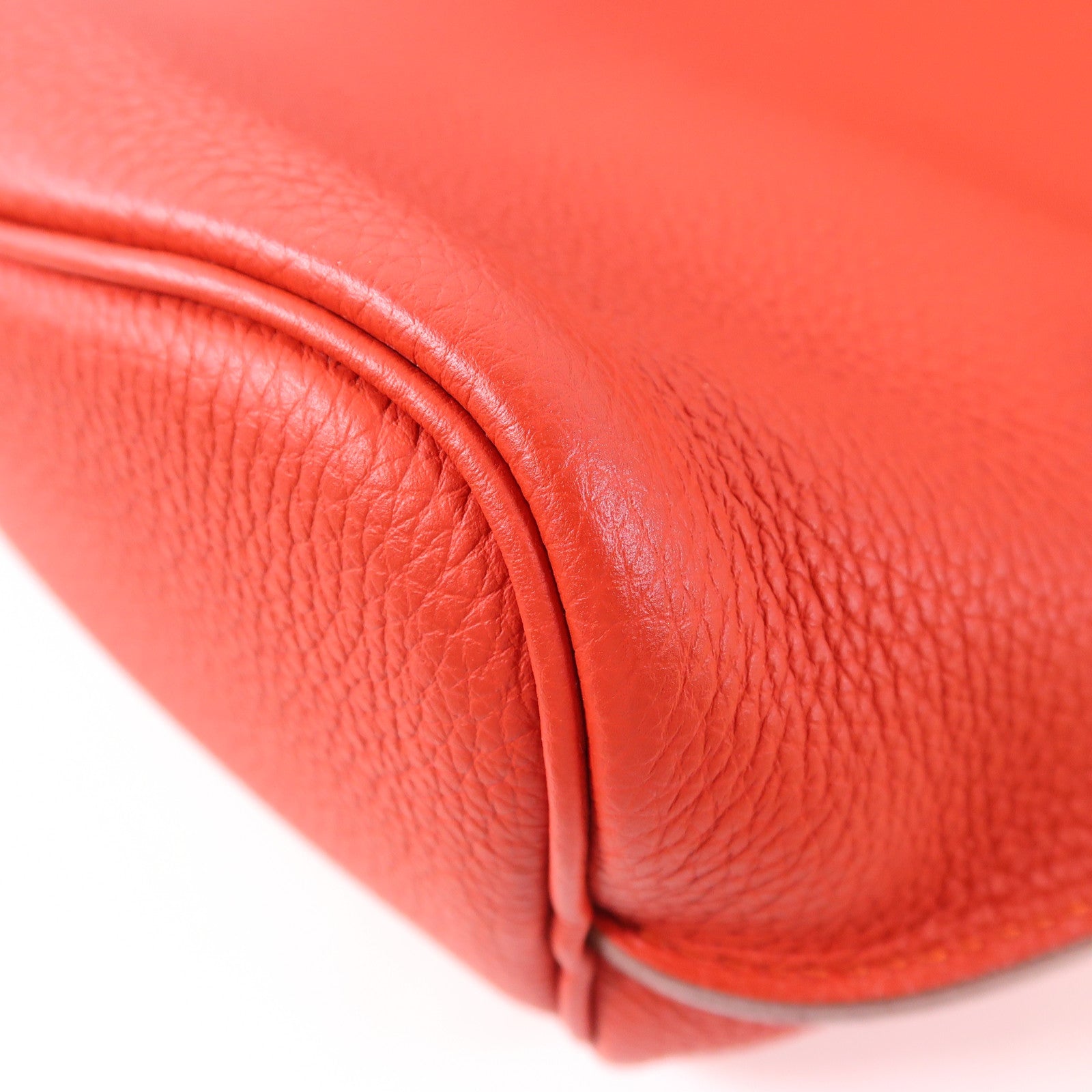 HERMES Clemence皮革So Kelly 22銀扣肩背袋9M Sanguine