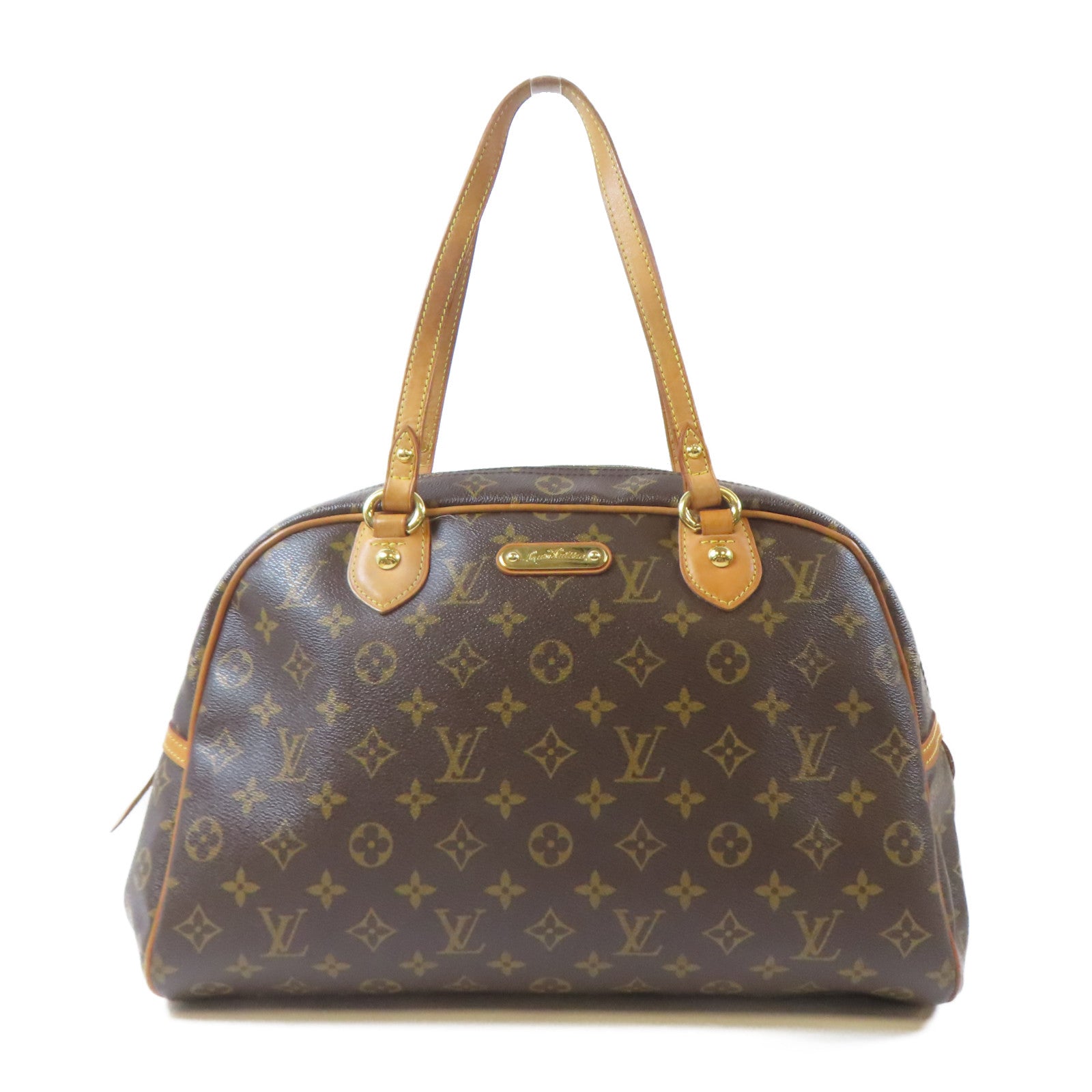 LOUIS VUITTON Monogram Montorgueil GM金扣肩背袋啡色