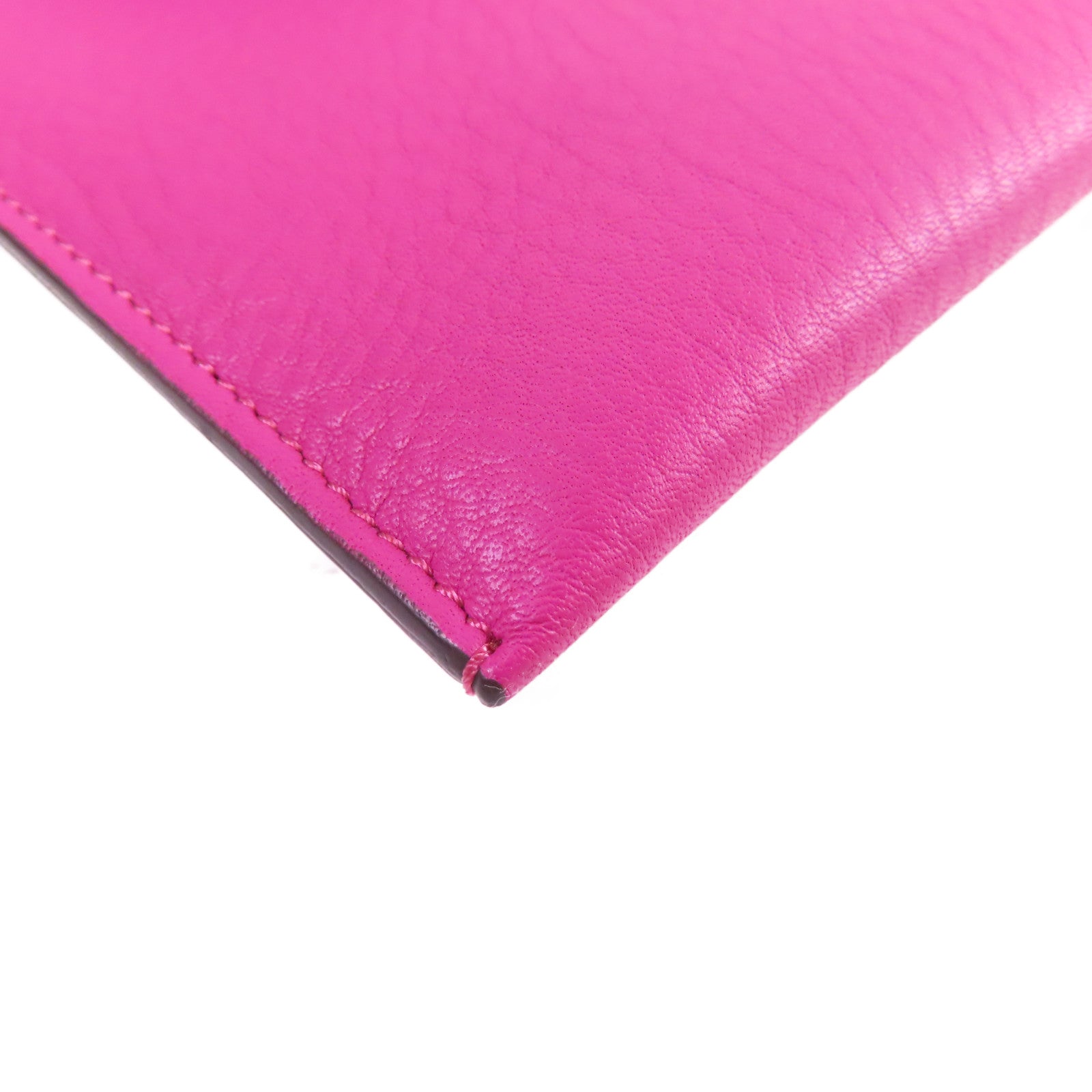 FENDI 牛皮皮革Monster Clutch Bag銀扣手拿包粉紫色
