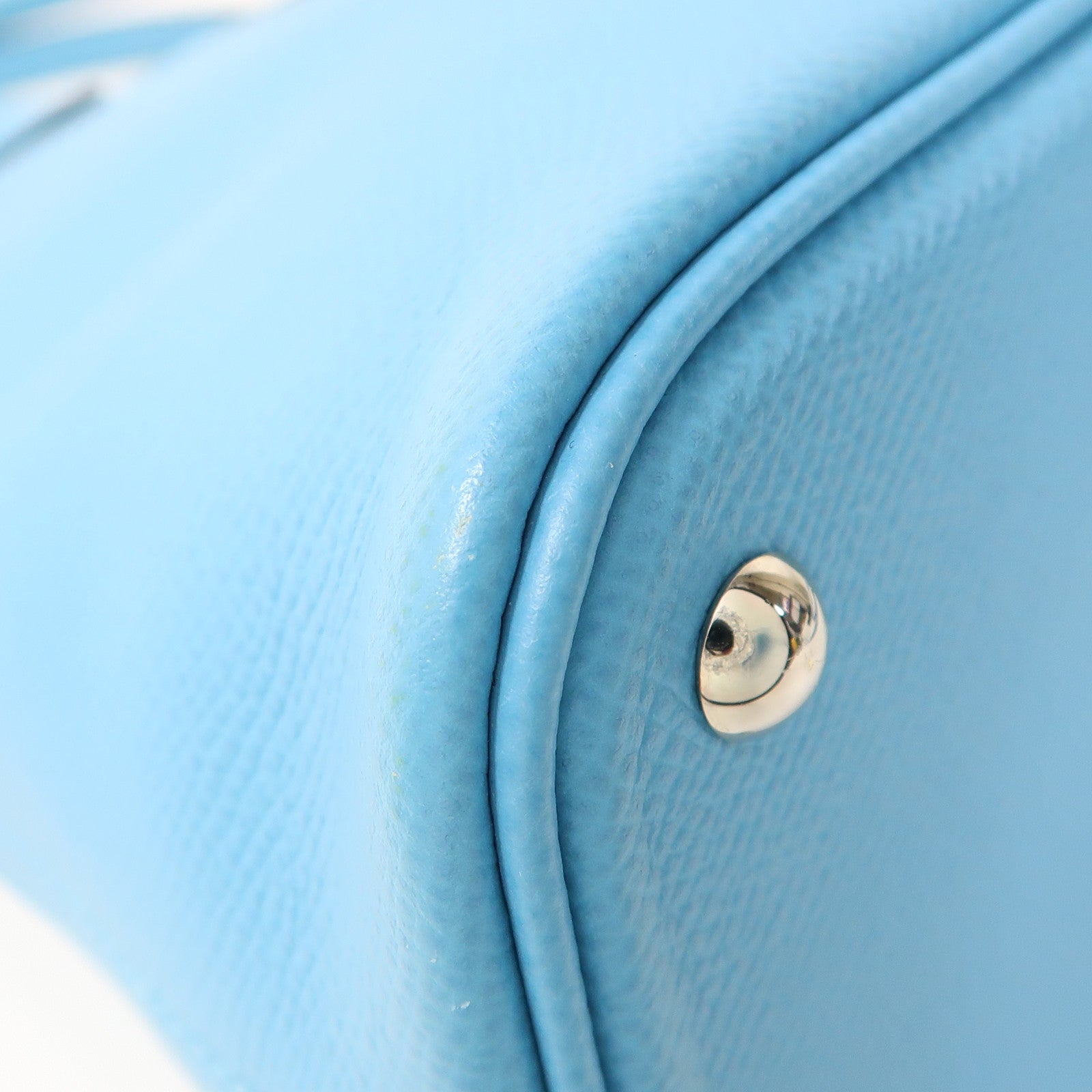 HERMES Epsom皮革Bolide 27銀扣手挽肩背兩用袋Bleu Atoll藍色