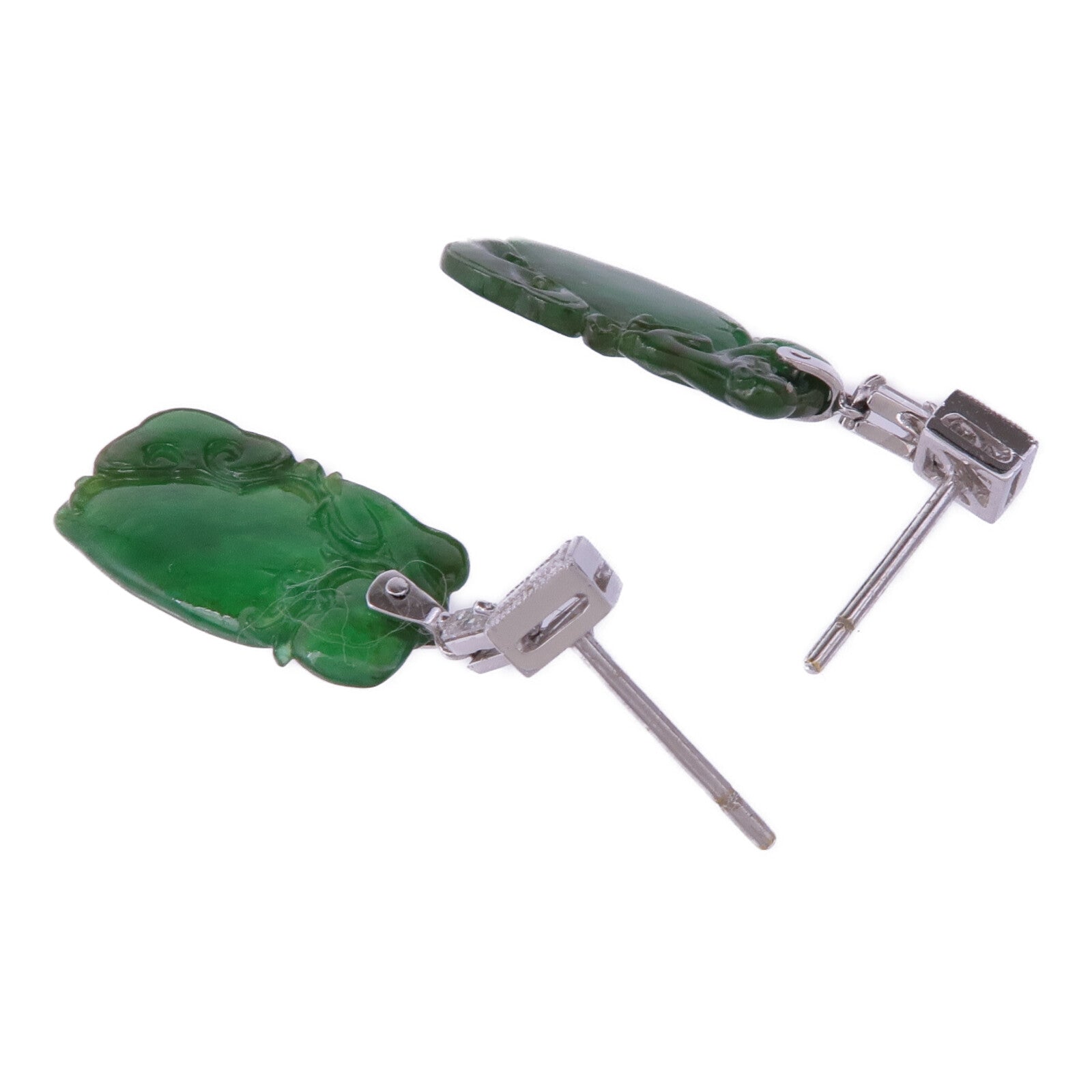 JEWELRY 18K白金Jade Earrings翡翠耳環