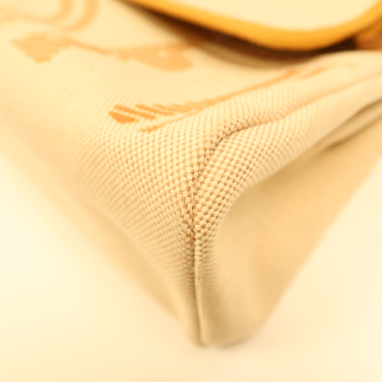 HERMES 帆布Herbag PM銀扣手挽肩背兩用袋米色
