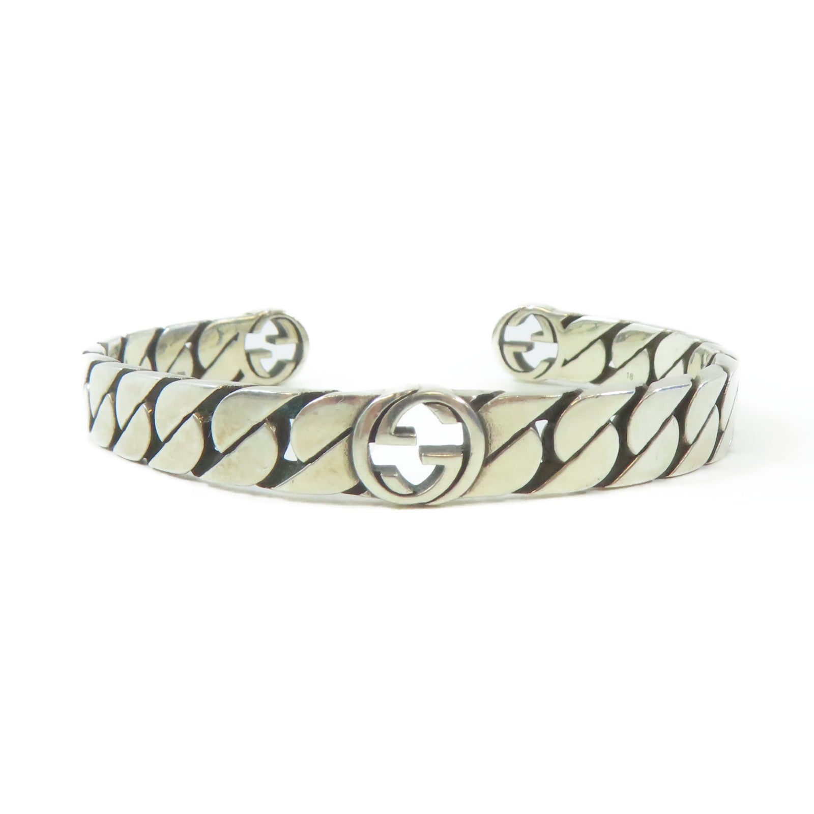 GUCCI 925純銀Bangle手鐲銀色