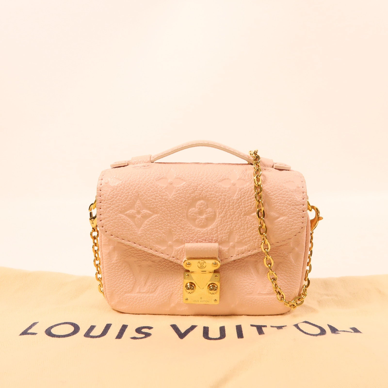 LOUIS VUITTON LV GHW Micro Metis Shoulder Bag M81389 Monogram Empreinte Pink