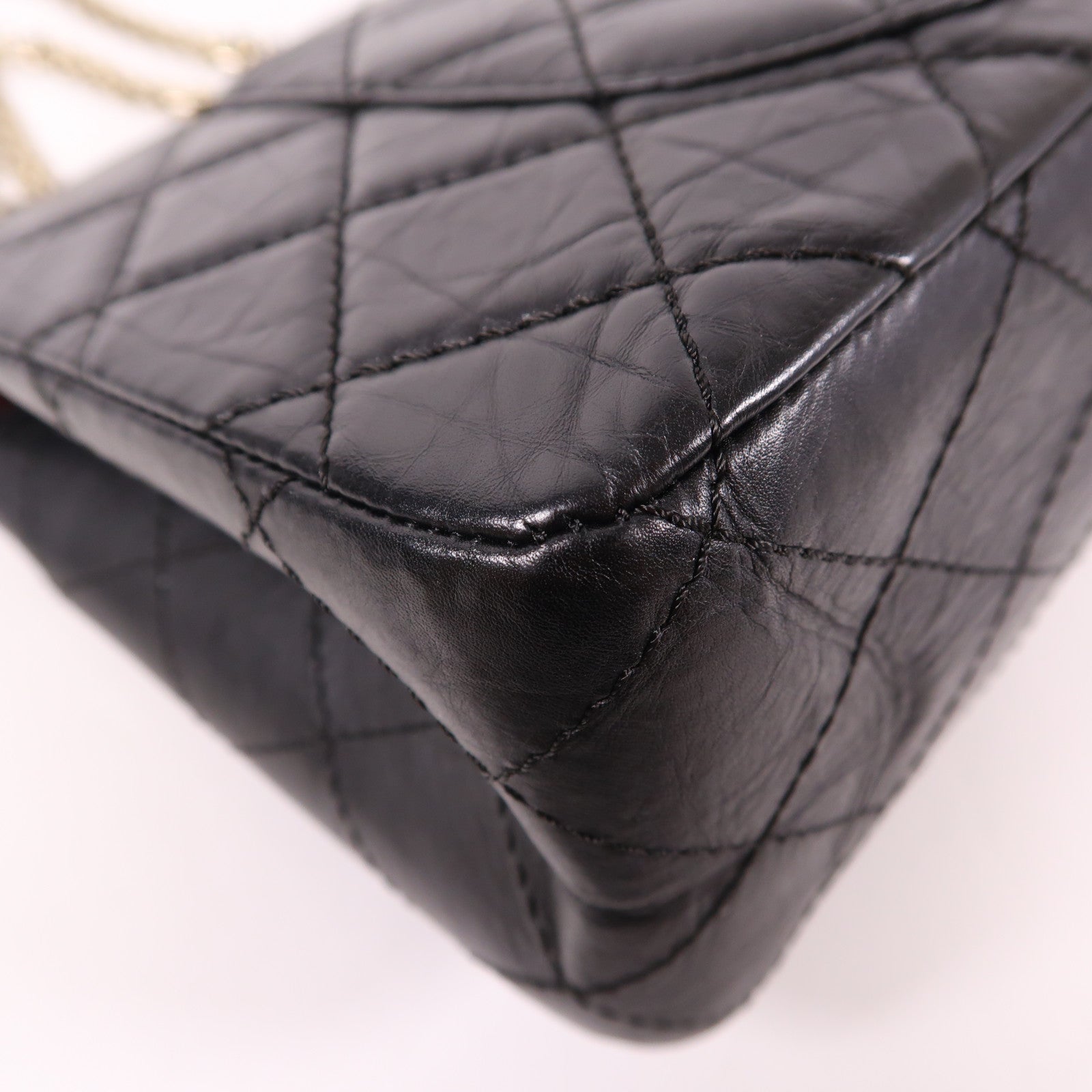 CHANEL 【激減優惠】牛皮皮革2.55金扣鏈帶肩背袋