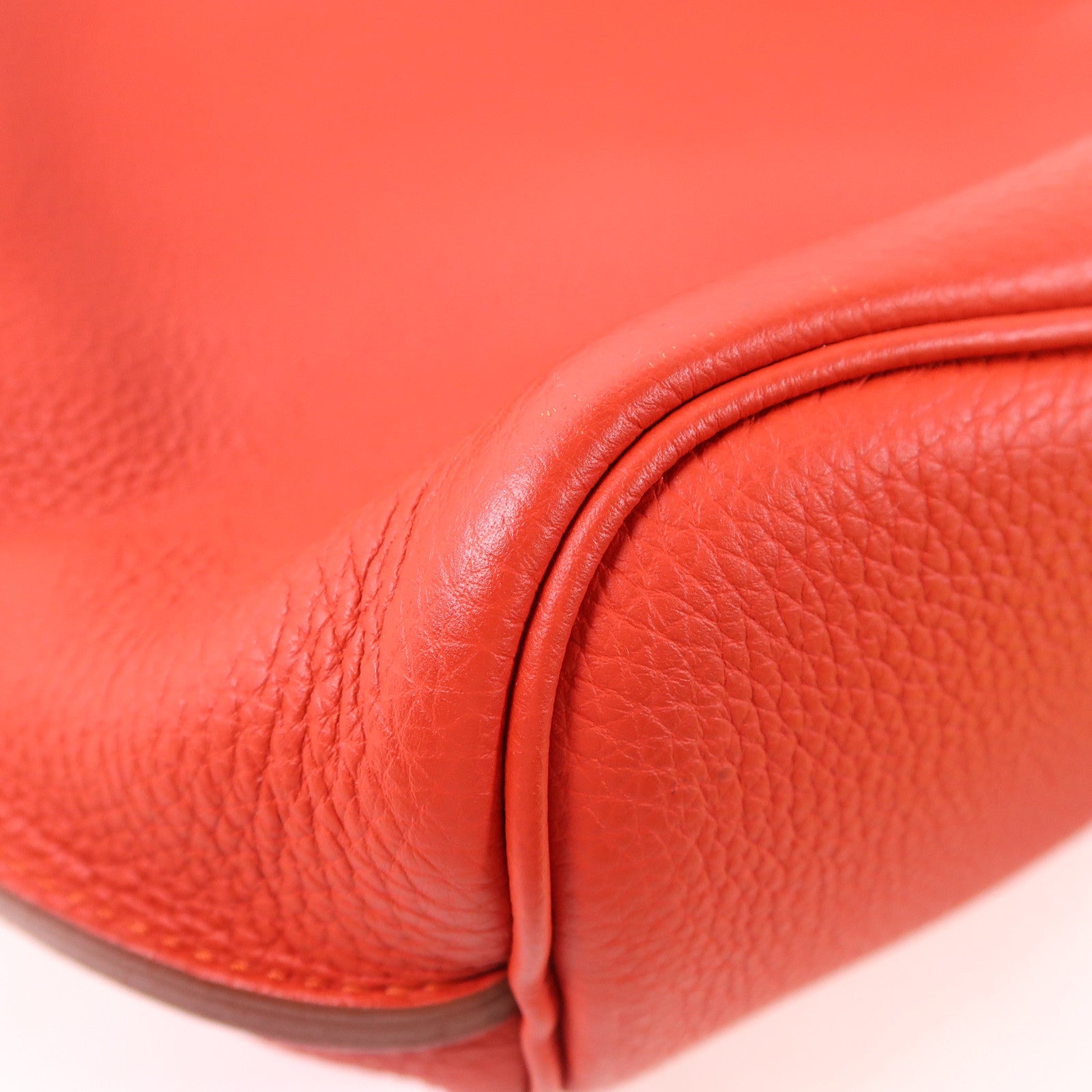 HERMES Clemence皮革So Kelly 22銀扣肩背袋9M Sanguine
