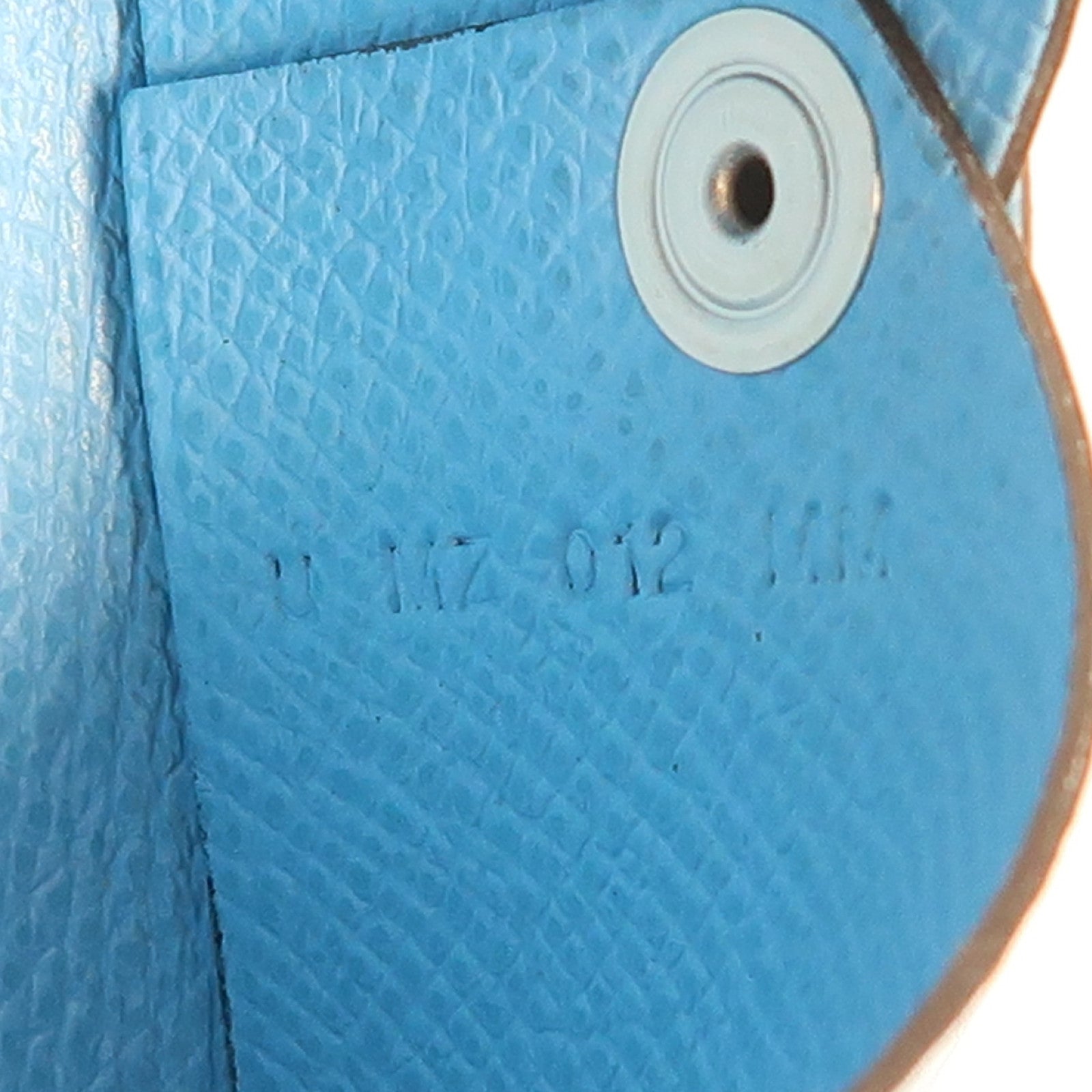 HERMES Epsom皮革Calvi銀扣卡片套Bleu Aztec淺藍色