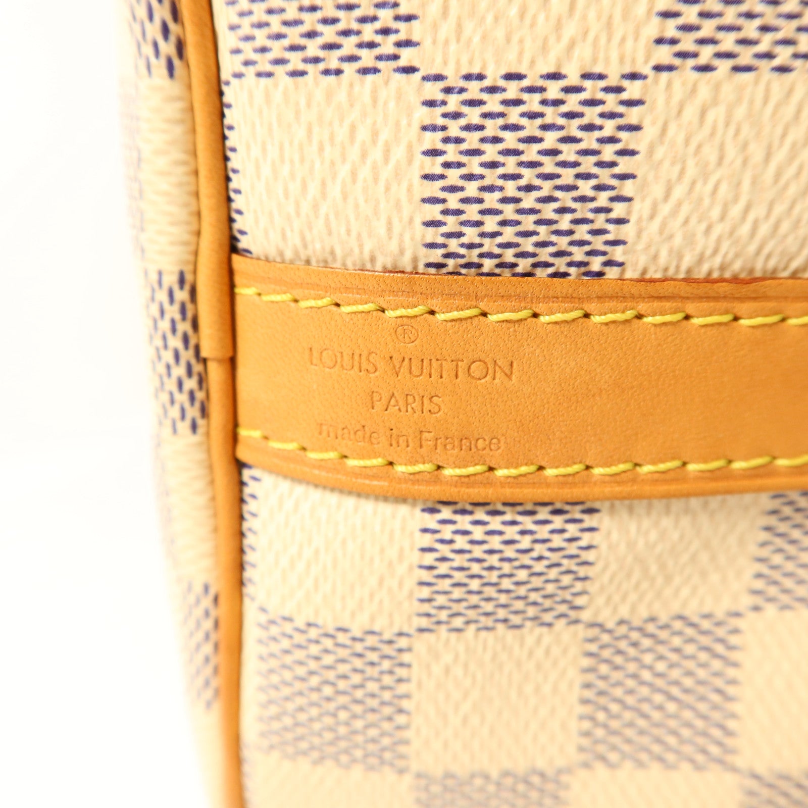 LOUIS VUITTON Damier Azur Speedy Bandouliere 25金扣手挽肩背兩用袋