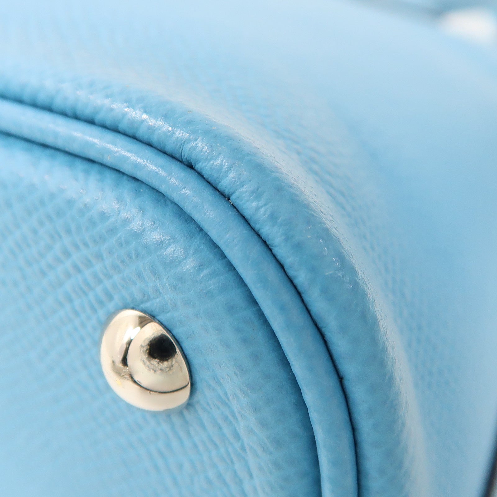 HERMES Epsom皮革Bolide 27銀扣手挽肩背兩用袋Bleu Atoll藍色