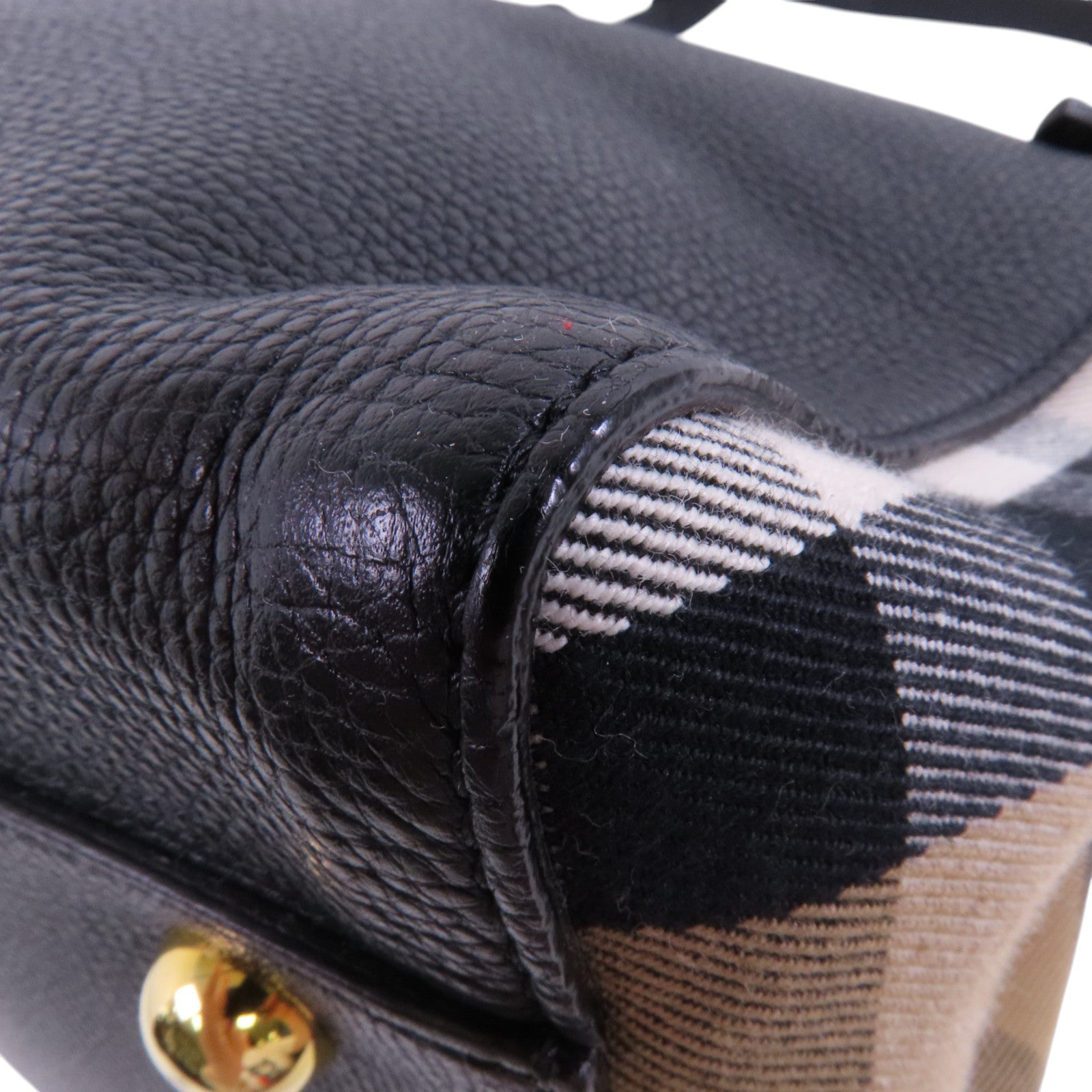 BURBERRY 牛皮皮革Tote Bag金扣肩背袋