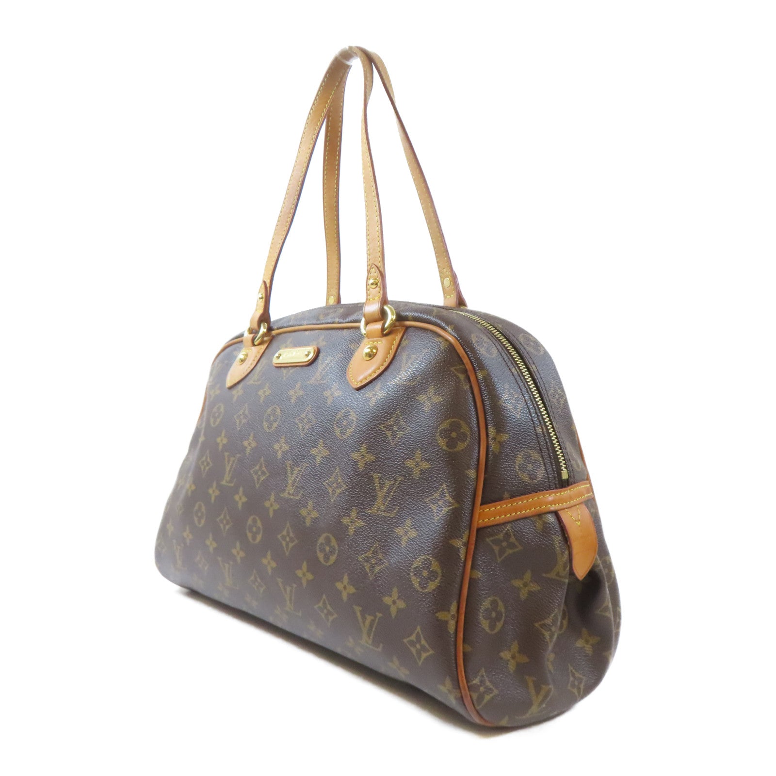 LOUIS VUITTON Monogram Montorgueil GM金扣肩背袋啡色