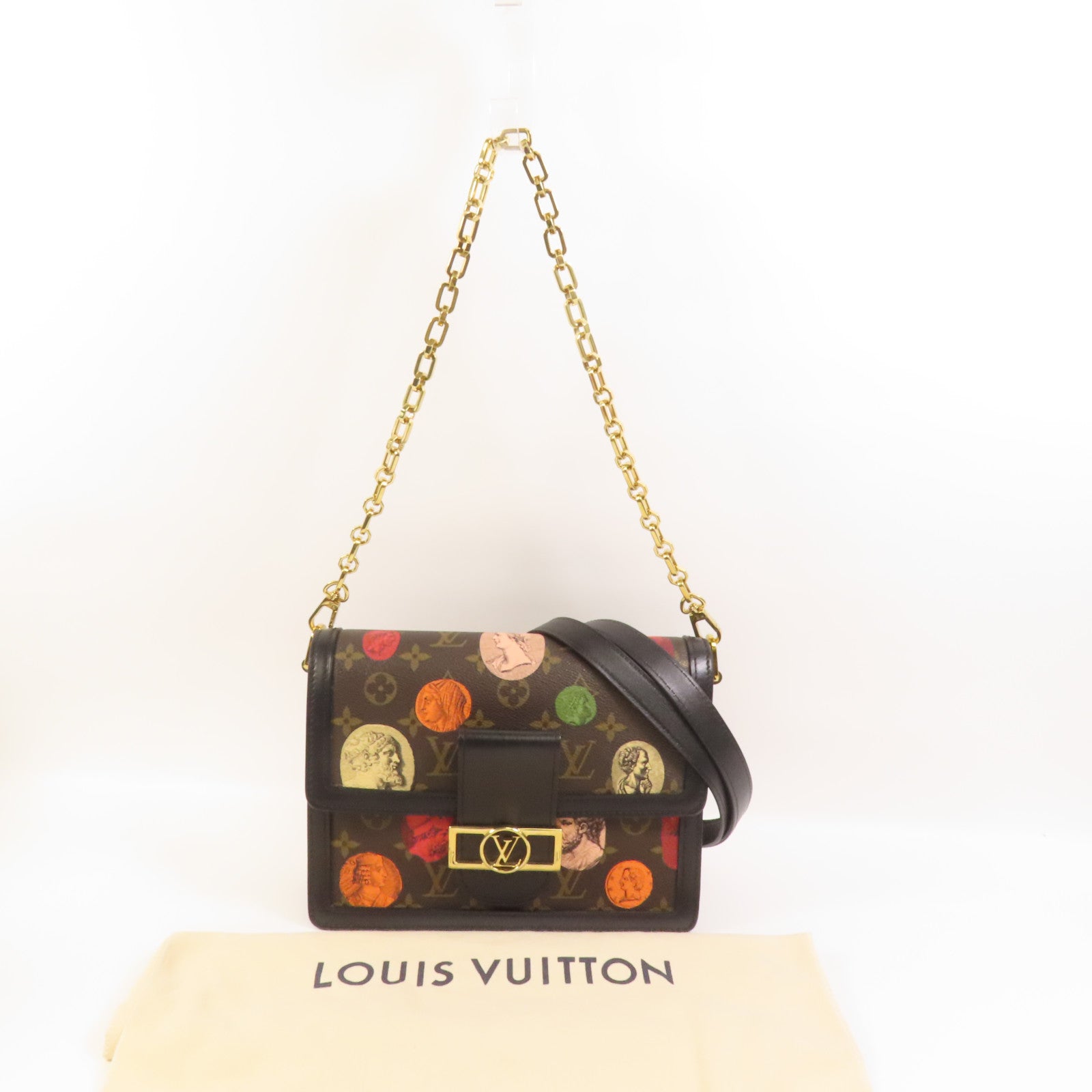 LOUIS VUITTON Monogram LV x Fornasetti Dauphine金扣手挽肩背兩用袋