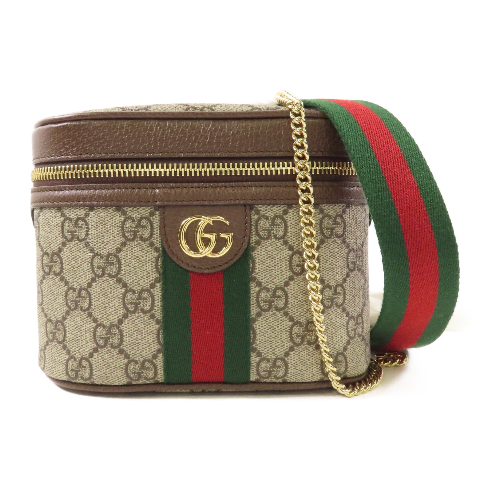 GUCCI 塗層帆布GG Supreme Ophidia金扣腰包/鏈帶肩背袋