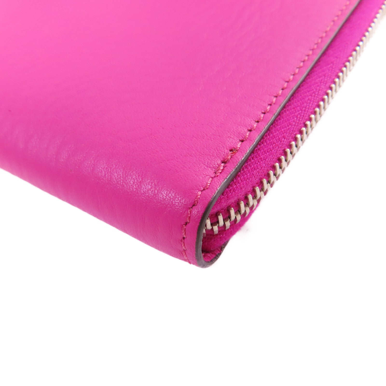 FENDI 牛皮皮革Monster Clutch Bag銀扣手拿包粉紫色