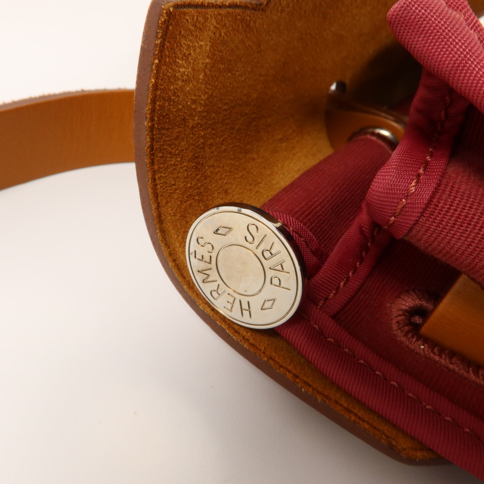 HERMES 帆布Herbag PM手挽肩背兩用袋Rubis/Fauve