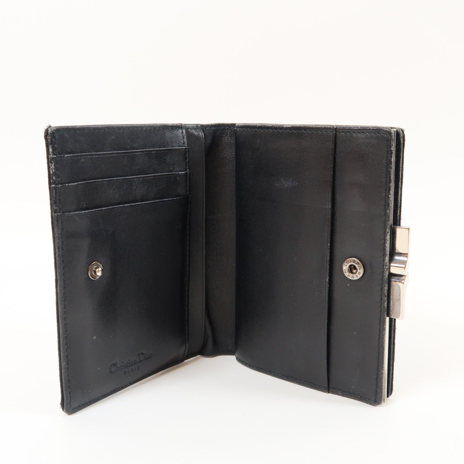 Dior 【激減優惠】帆布Vintage Wallet銀扣錢包黑色