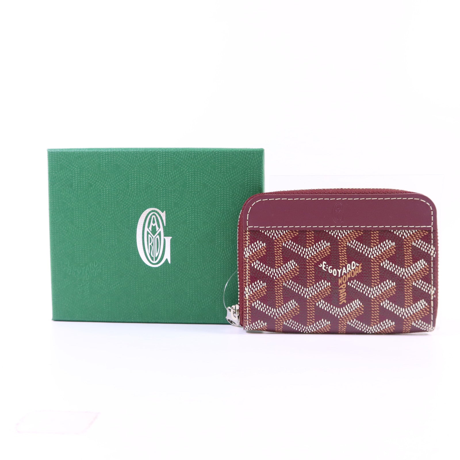 GOYARD 塗層帆布/牛皮皮革Matignon Mini Wallet銀扣錢包