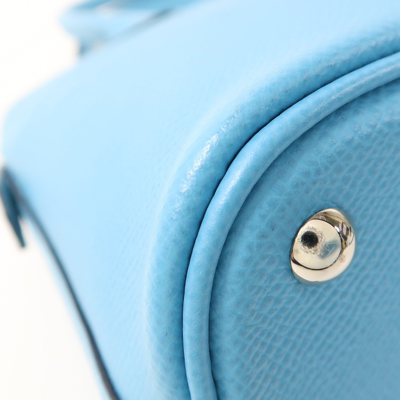 HERMES Epsom皮革Bolide 27銀扣手挽肩背兩用袋Bleu Atoll藍色