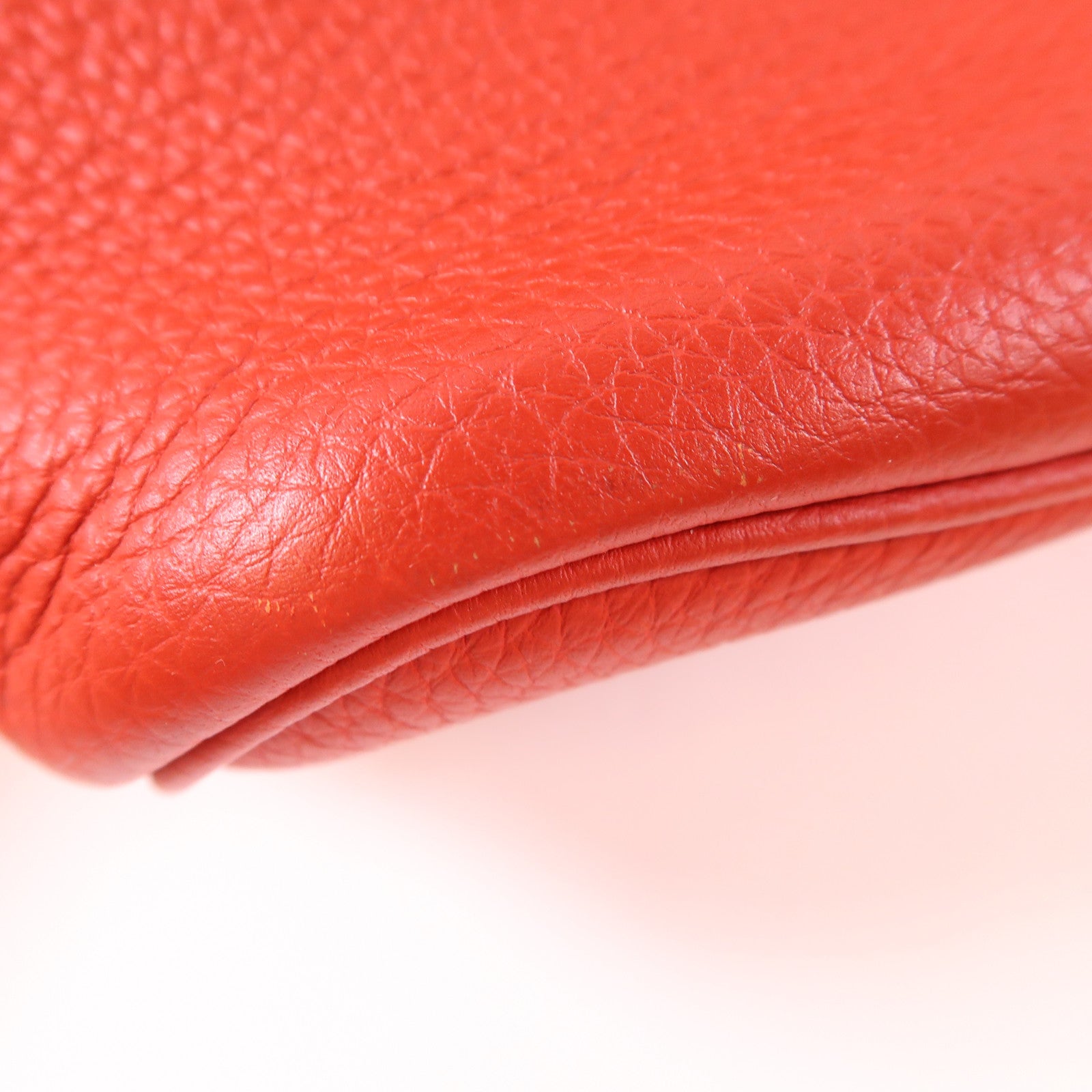 HERMES Clemence皮革So Kelly 22銀扣肩背袋9M Sanguine