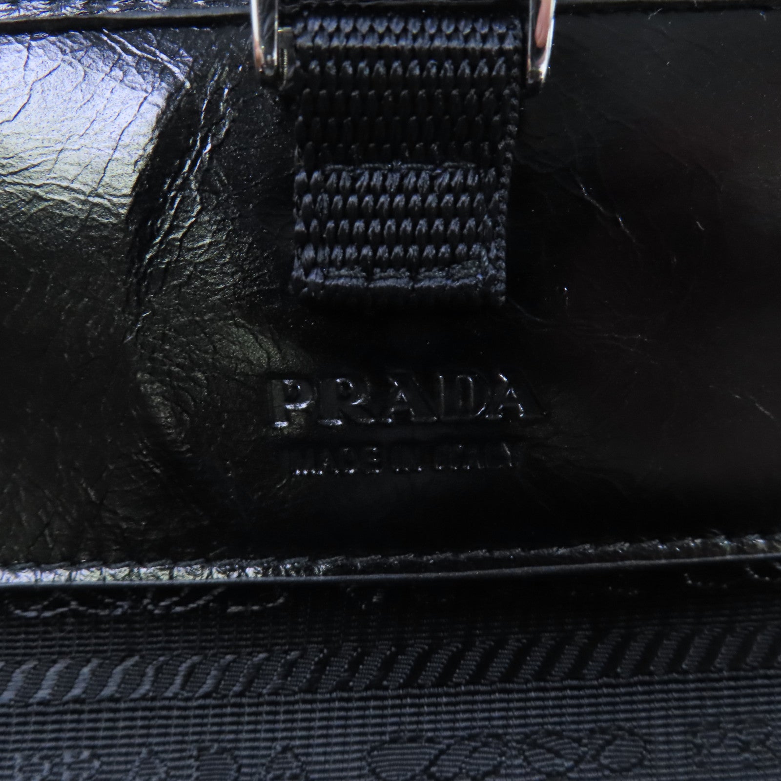 PRADA 牛皮皮革2Way Shoulder Bag銀扣腰包肩背兩用袋黑色