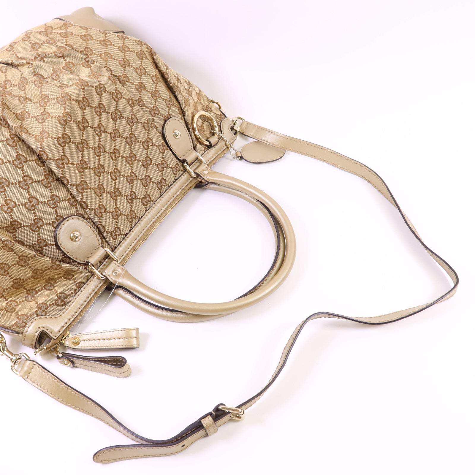 GUCCI 帆布2 Way Shoulder Bag金扣手挽肩背兩用袋