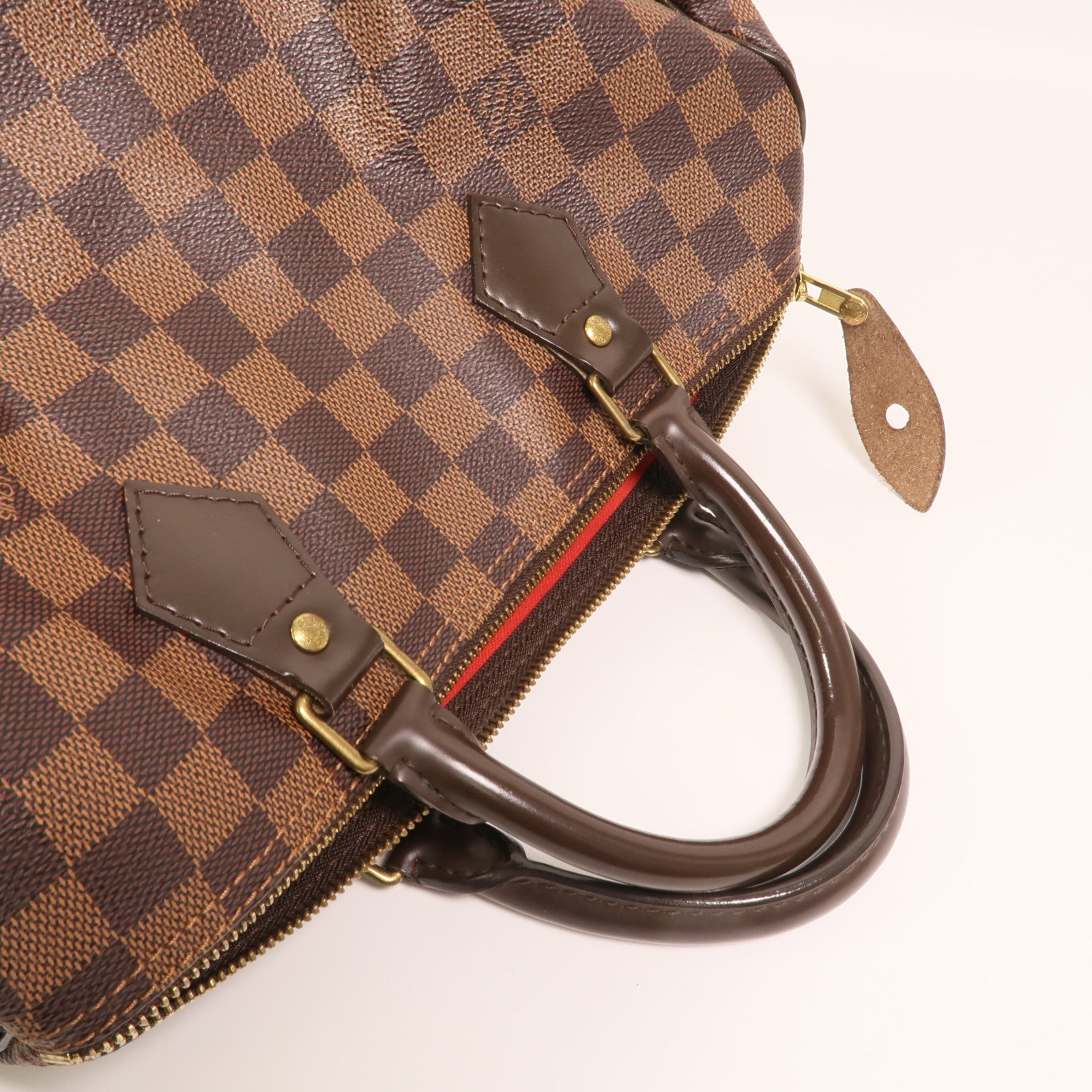 LOUIS VUITTON Damier Speedy 30金扣手挽袋