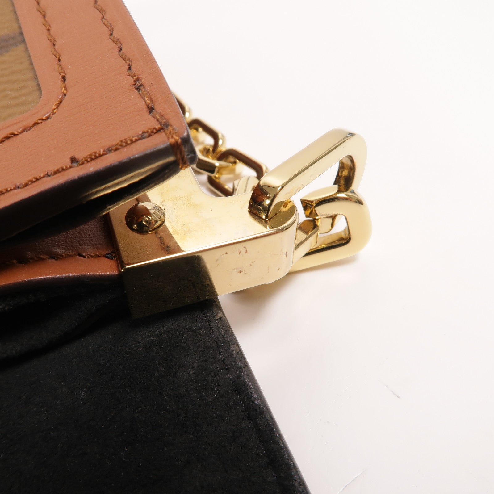 LOUIS VUITTON Monogram/Monogram Reverse Dauphine MM鏈帶手挽肩背兩用袋