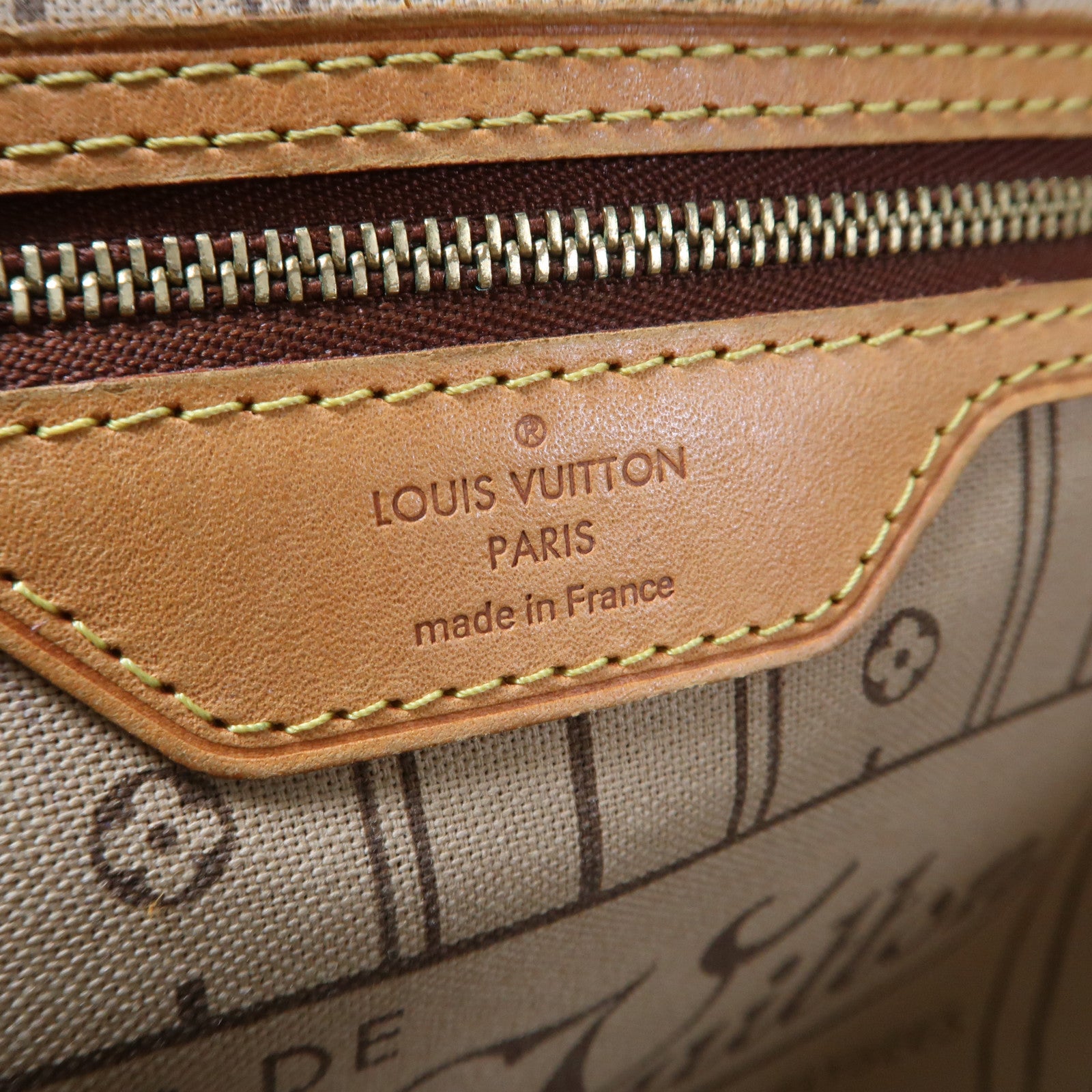 LOUIS VUITTON Monogram Neverfull MM金扣手挽袋啡色