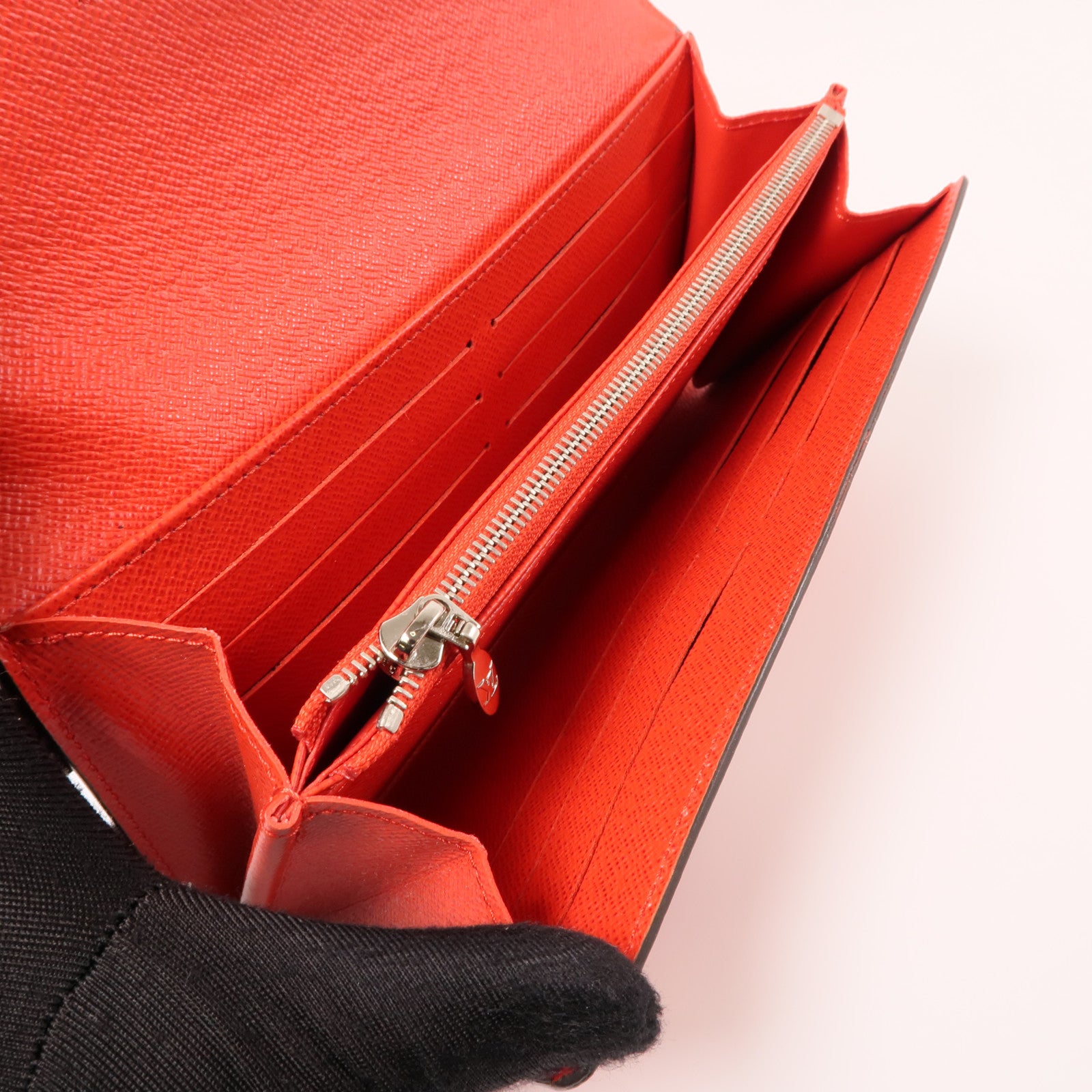 LOUIS VUITTON Epi Portefeuille Twist銀扣長錢包紅色