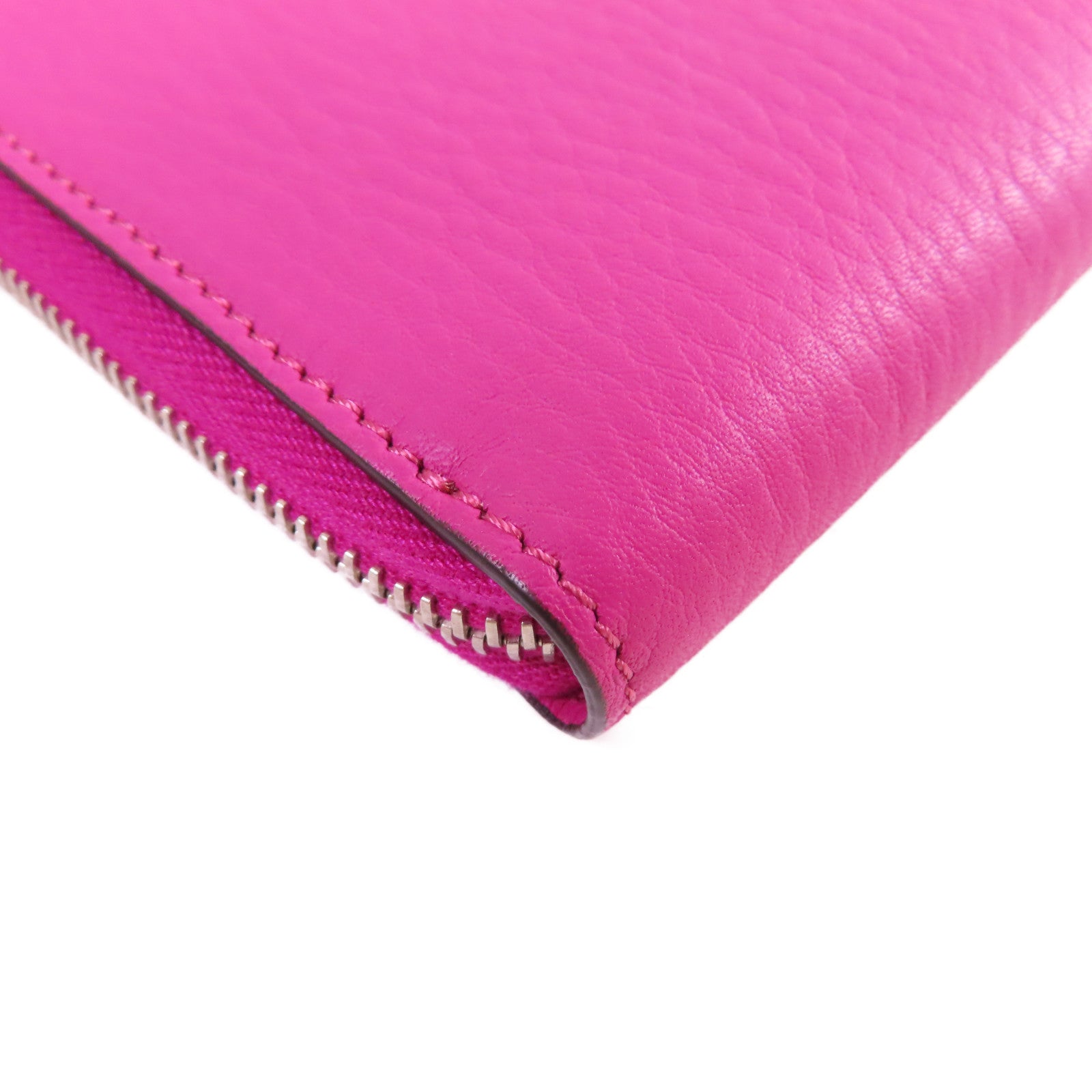 FENDI 牛皮皮革Monster Clutch Bag銀扣手拿包粉紫色