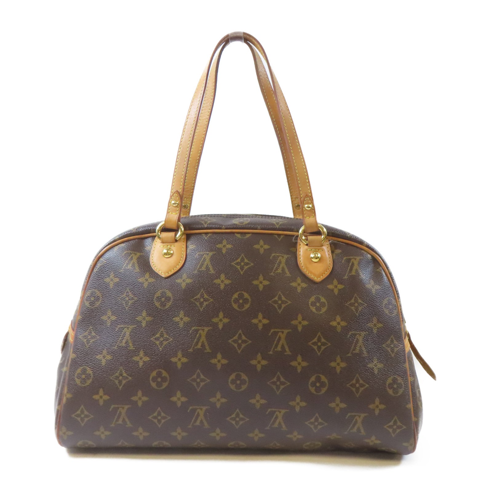LOUIS VUITTON Monogram Montorgueil GM金扣肩背袋啡色
