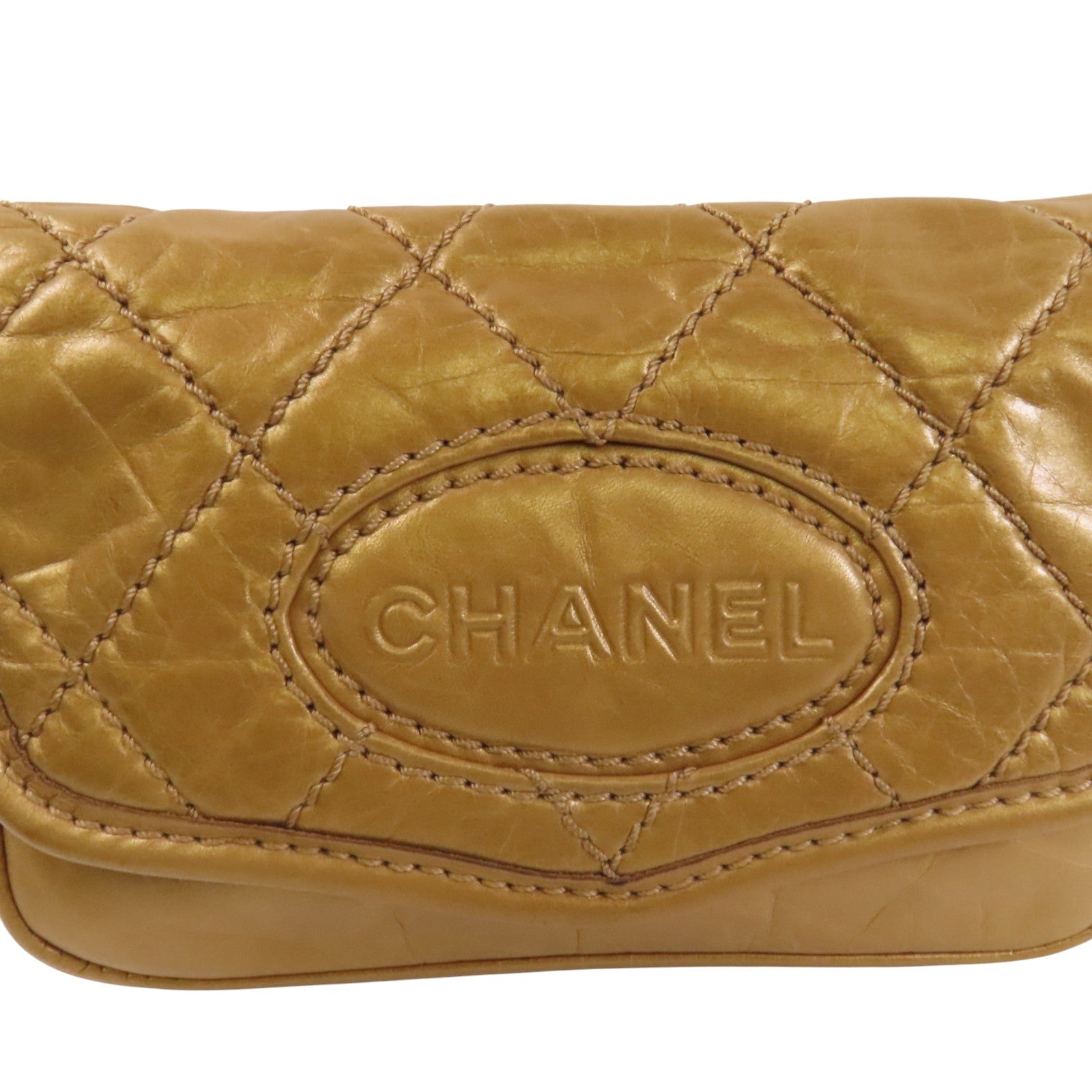 CHANEL 牛皮皮革Belt Bag銀扣腰包