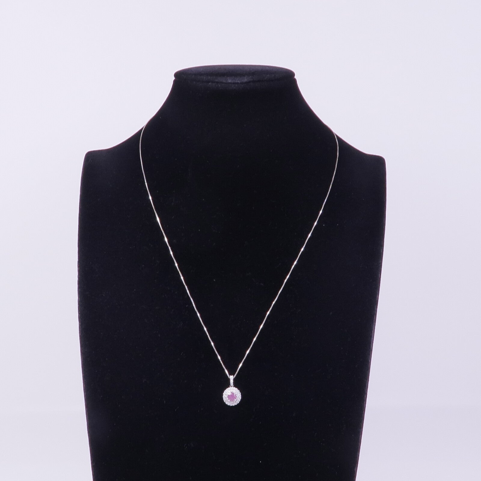 JEWELRY 【激減優惠】PT900鉑金/18K白金Pink Sapphire Diamond Ring粉紅藍寶石/鑽石項鍊