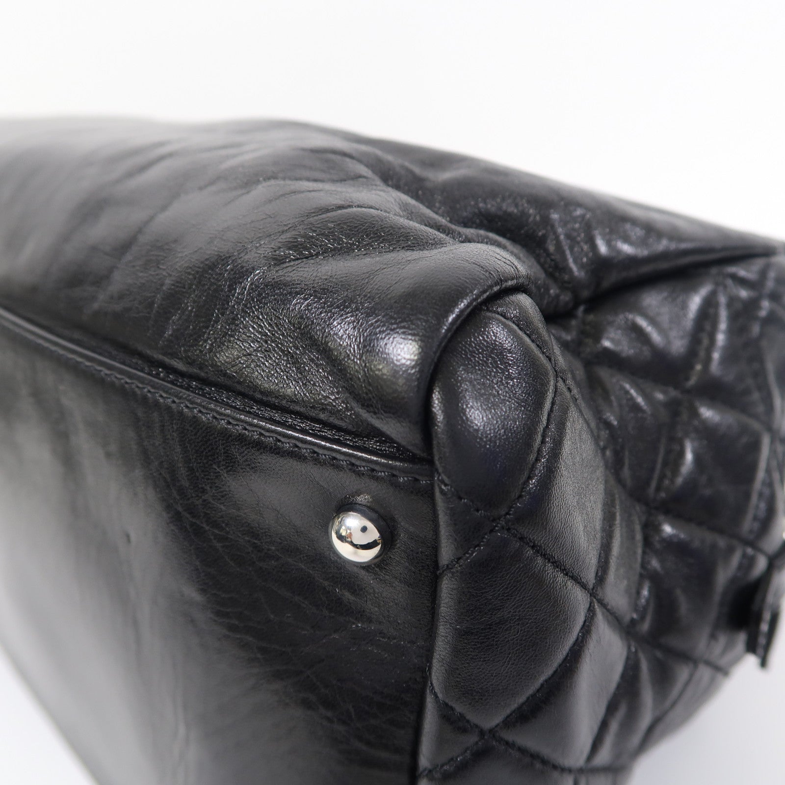 CHANEL 【激減優惠】牛皮皮革Shoulder Bag銀扣鏈帶肩背袋黑色