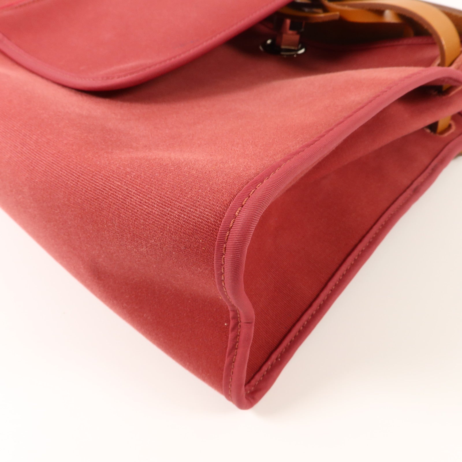 HERMES 帆布Herbag PM手挽肩背兩用袋Rubis/Fauve