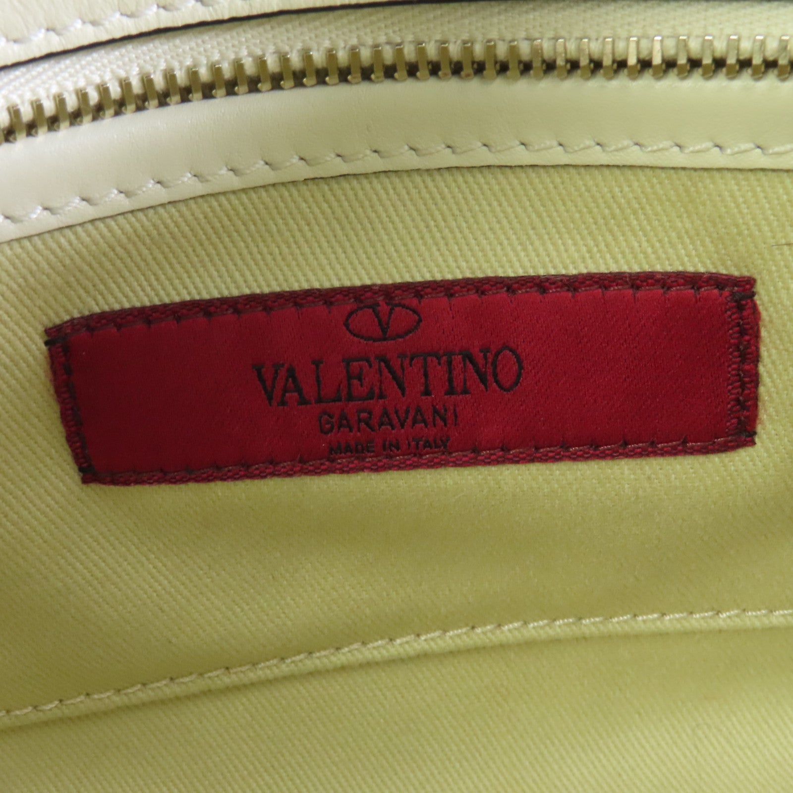Valentino 牛皮皮革2Way Shoulder金扣手挽肩背兩用袋白色