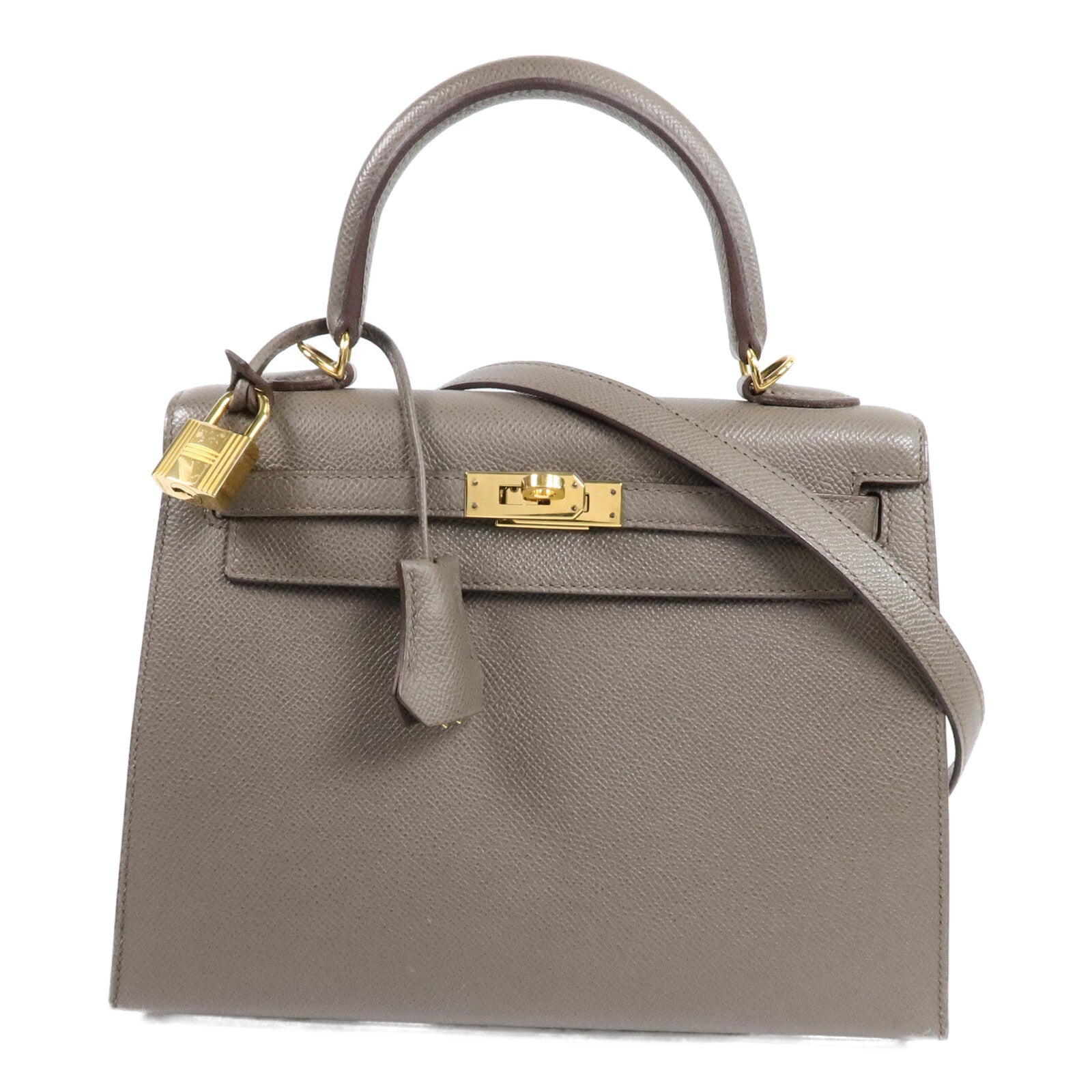 HERMES Epsom皮革Kelly 25手挽肩背兩用袋Etain