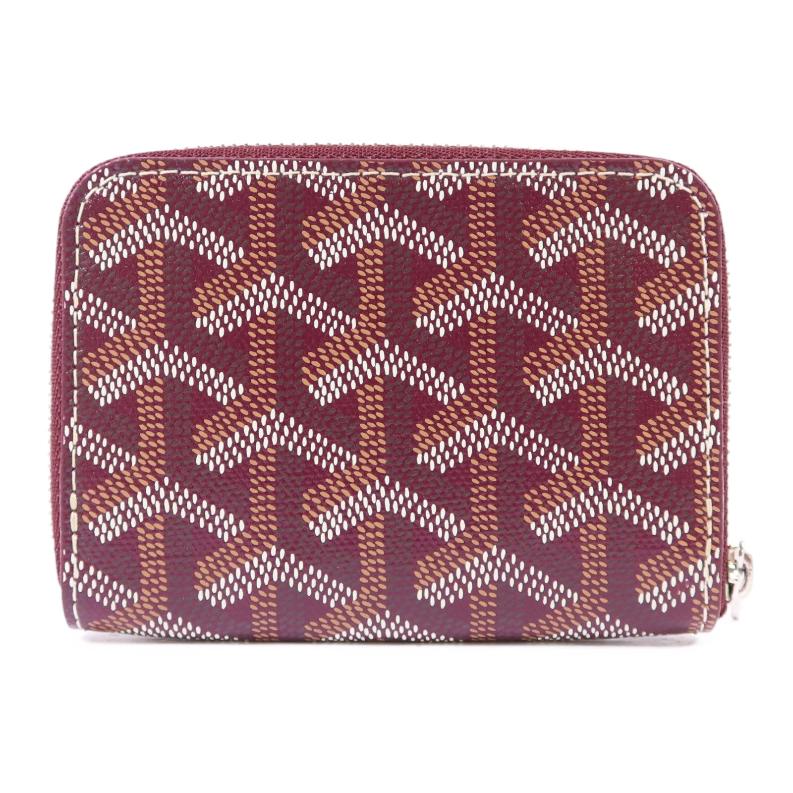 GOYARD 塗層帆布/牛皮皮革Matignon Mini Wallet銀扣錢包