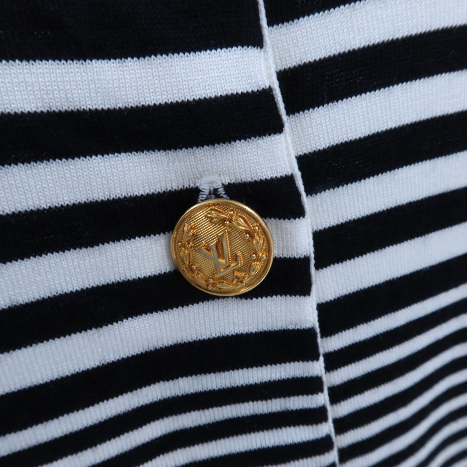 LOUIS VUITTON Silk/Wool Mixed Stripe Knit Cardigan針織