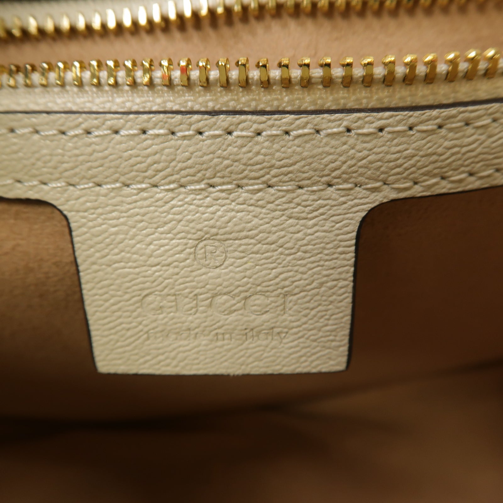 GUCCI 【清倉大減價】牛皮皮革/帆布Shoulder Bag金扣肩背袋黃色/白色