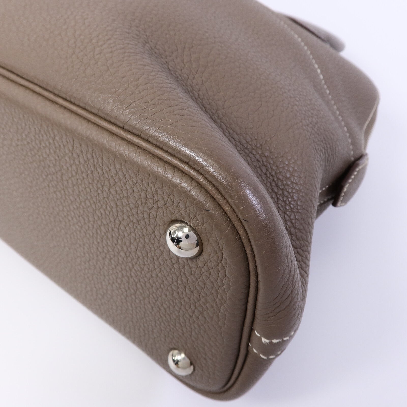 HERMES Clemence皮革Bolide 31手挽袋Etoupe