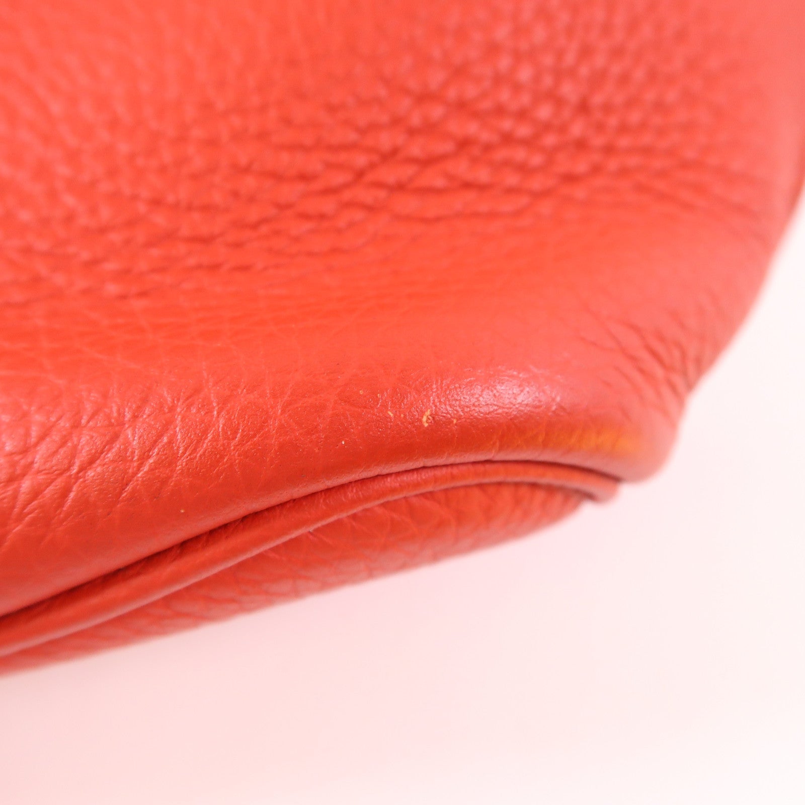 HERMES Clemence皮革So Kelly 22銀扣肩背袋9M Sanguine