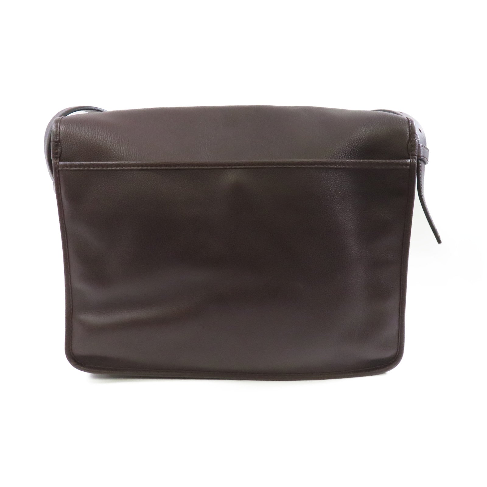 LOEWE 牛皮皮革Shoulder Bag銀扣肩背袋啡色