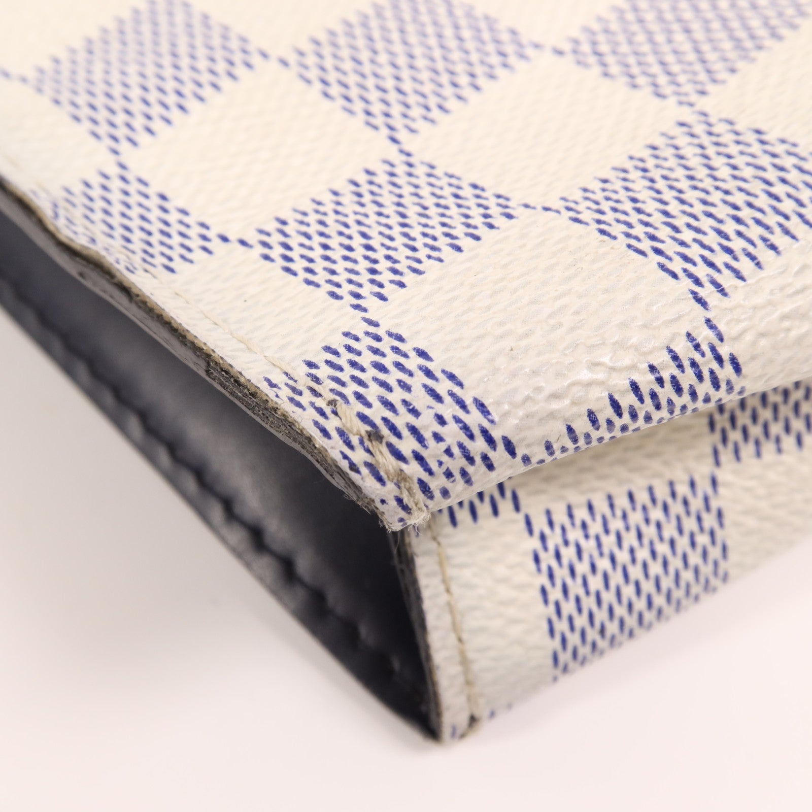 LOUIS VUITTON Damier Azur Pochette Voyage Clutch銀扣手拿包