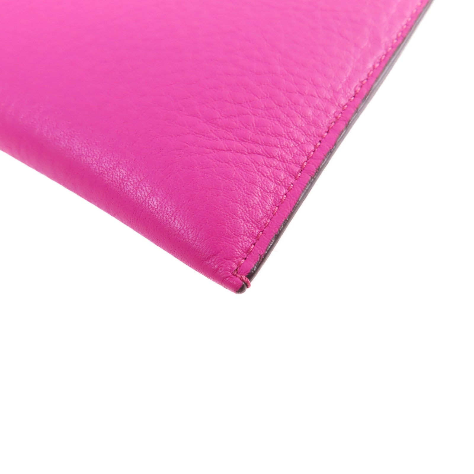 FENDI 牛皮皮革Monster Clutch Bag銀扣手拿包粉紫色