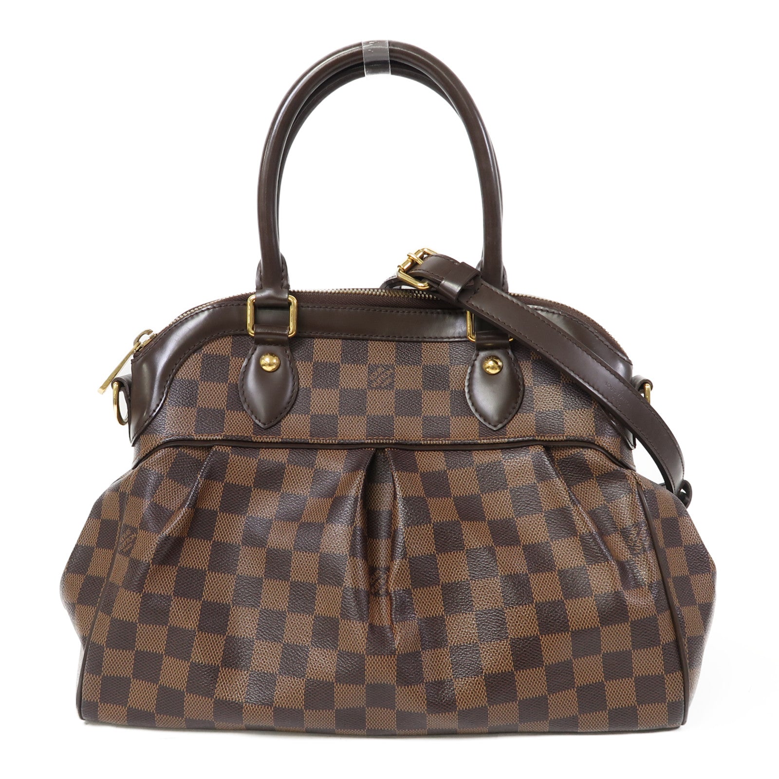 LOUIS VUITTON 【激減優惠】Damier Trevi PM金扣手挽肩背兩用袋啡色
